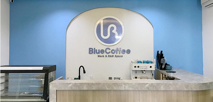 Coffee Station blue coffee homepage