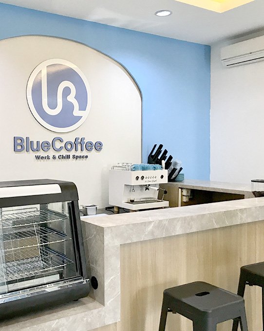 Coffee Station blue coffee homepage